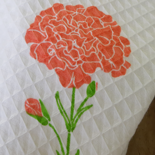 Kid's Printed Bath Towel - Floral - Carnations II