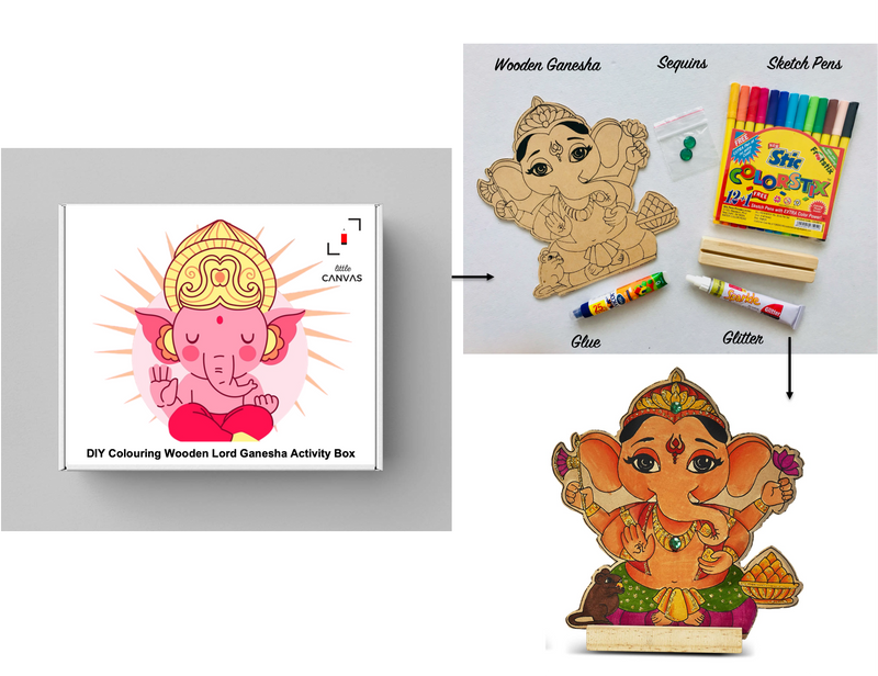 DIY Colouring Wooden Bal Ganesha Activity Box