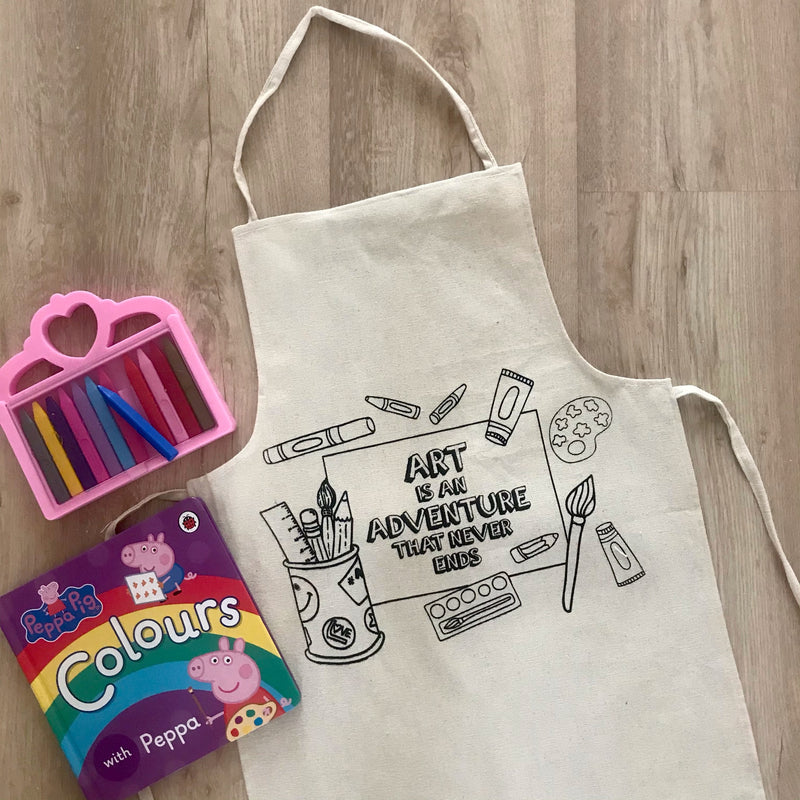 Do It Yourself Colouring Art is an adventure Apron