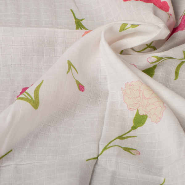 Toddler Organic Printed Bath Towel - Floral - Carnations II