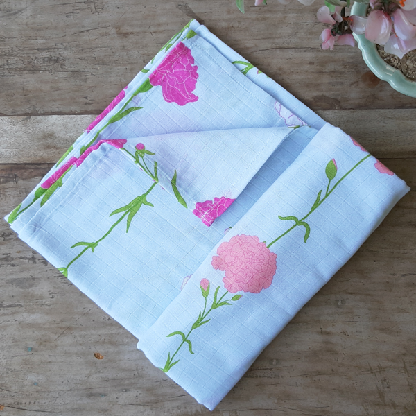 Toddler Organic Printed Bath Towel - Floral - Carnations III