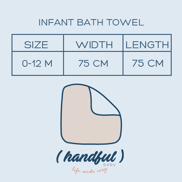 Infant Bath Towel - White with colourful border
