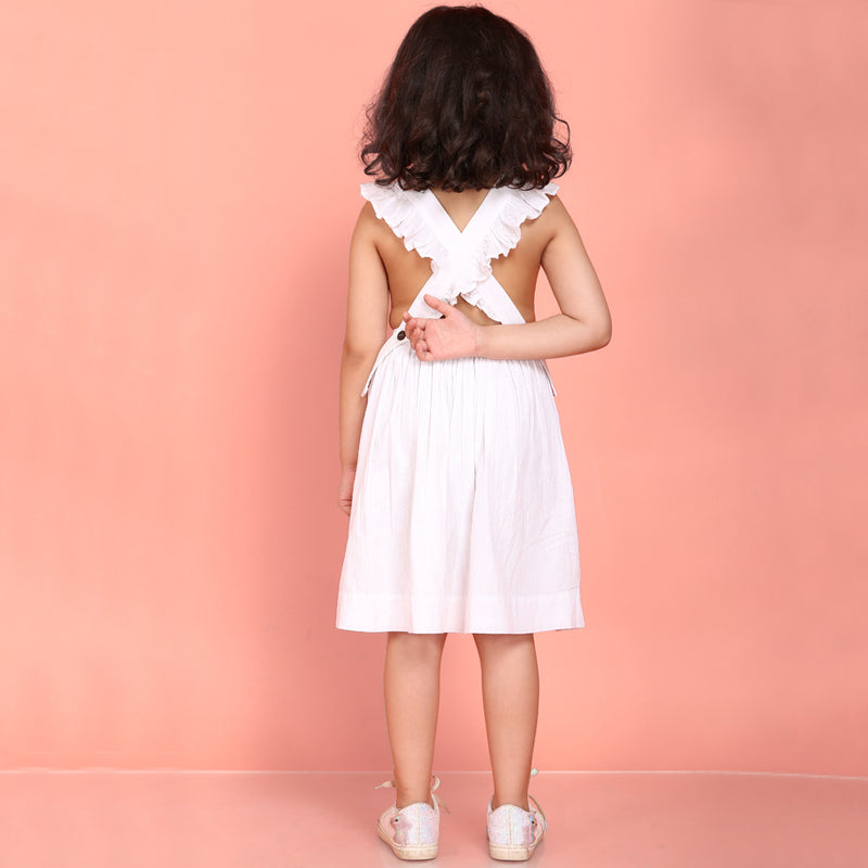 Isla Dress and skirt 2 in 1 (White Self pattern)