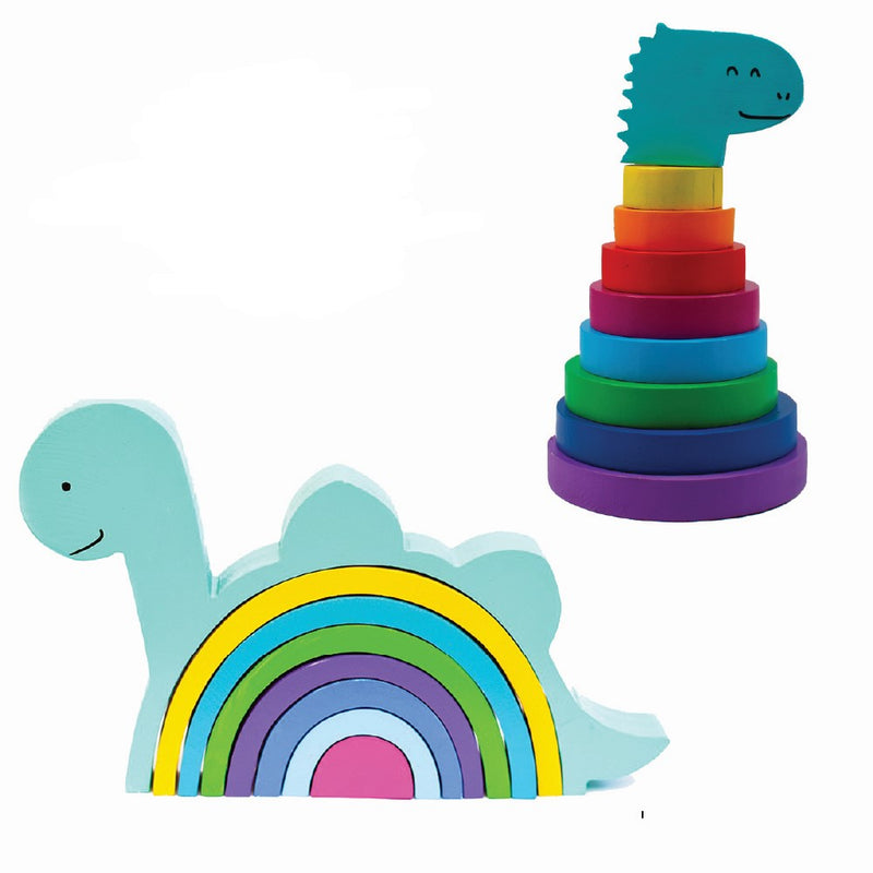 Little Jamun Combo Pack Of 2 - Dinosaur Rainbow Stacker and Ring