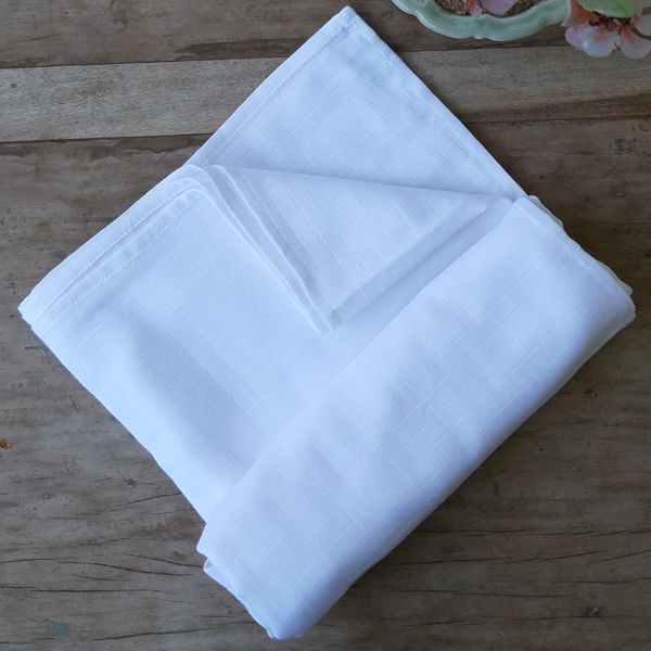 Infant Organic Printed Bath Towel - Solid Colour White