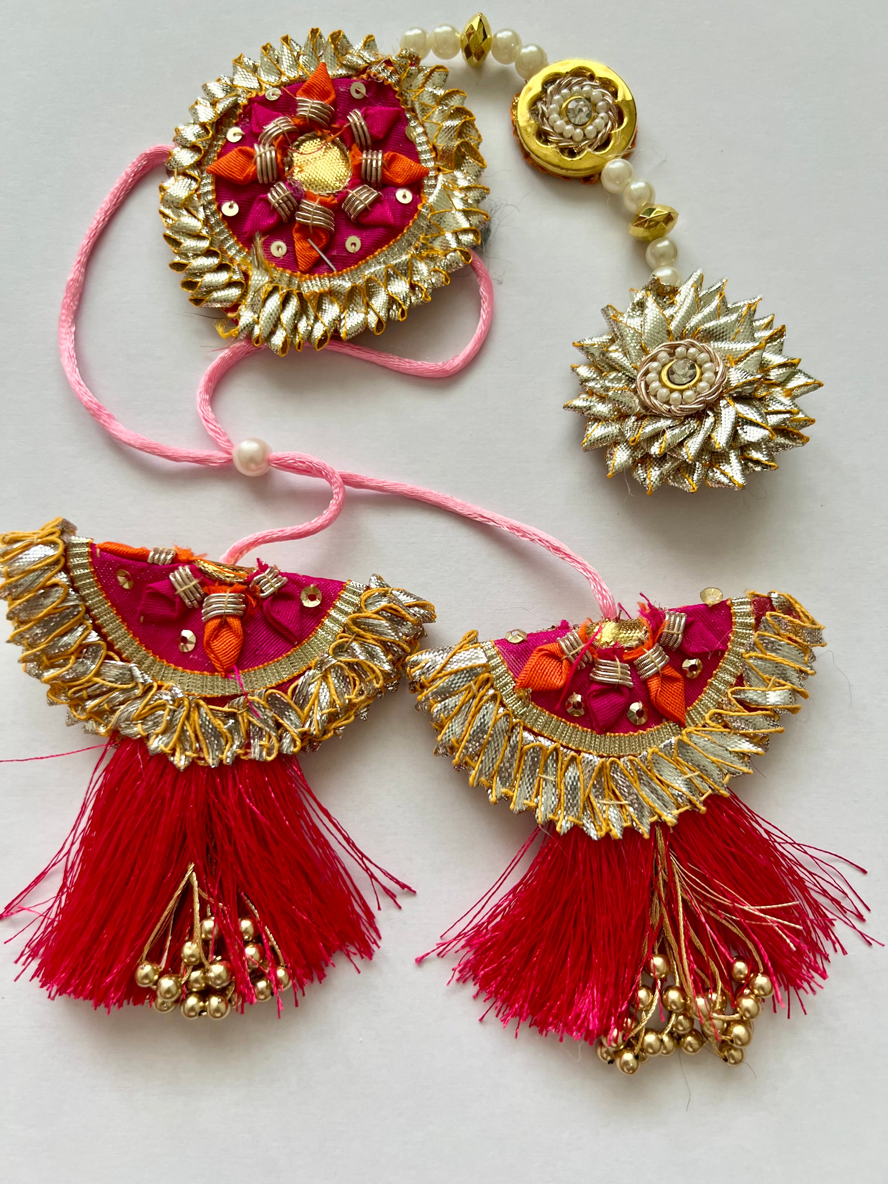 "Sneh" Gota Patti Rakhi and Lumba Set