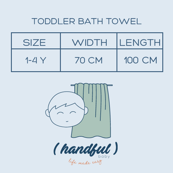 Toddler Organic Printed Bath Towel - Solid Colour White