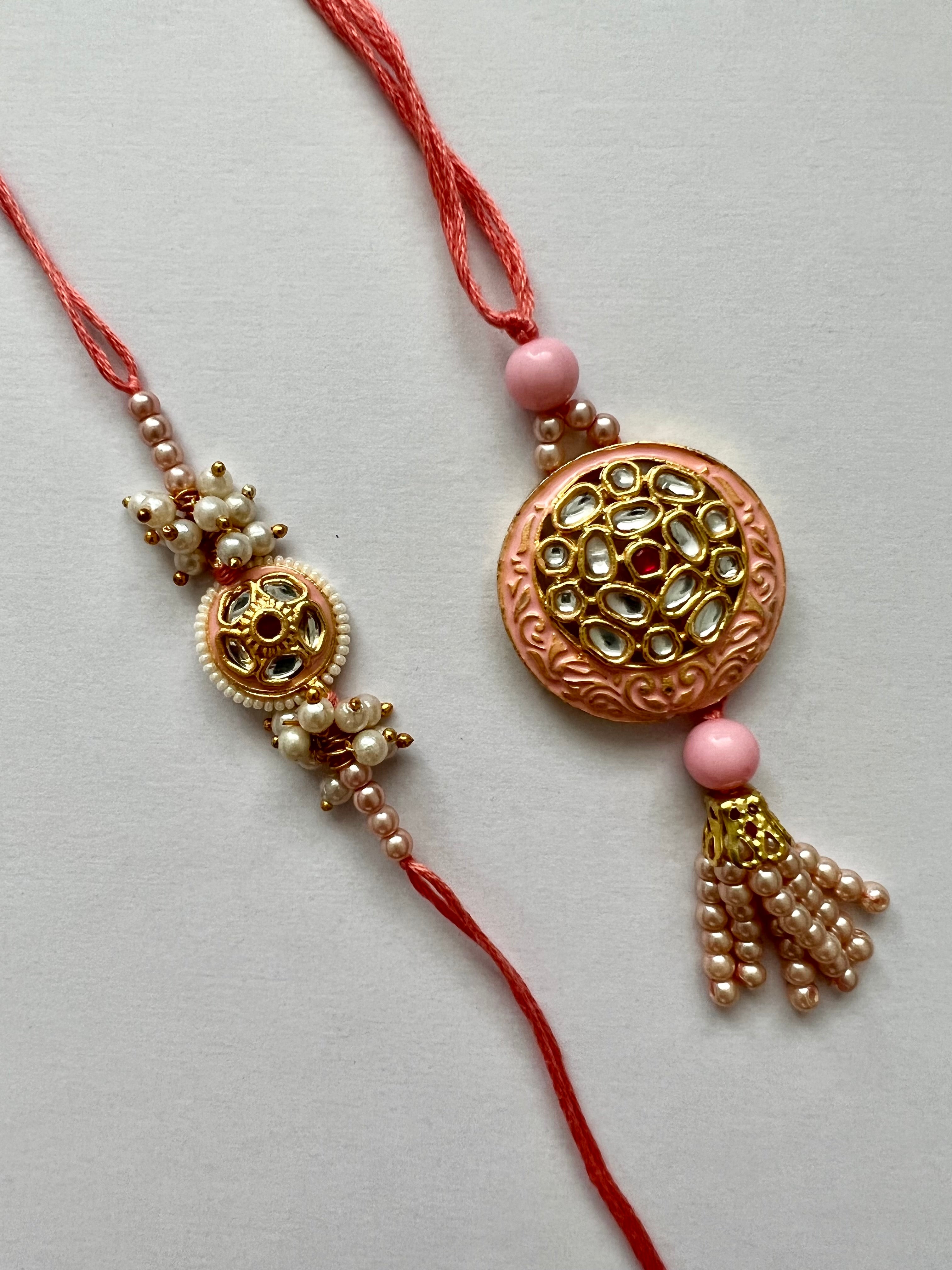 "Utsav" Kundan Rakhi and Lumba Set