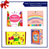 Jumbo pack of Flash cards and jigsaw puzzle (Pack of 4)
